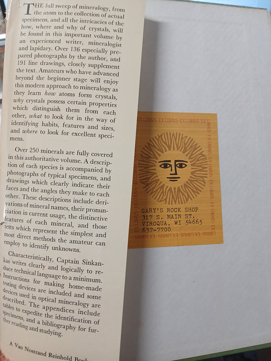 Book, Mineralogy for Amateurs by John Sinkankas