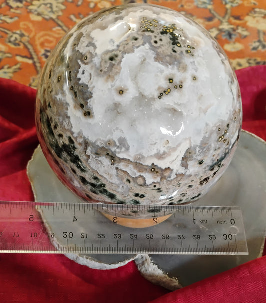 Sphere, ocean jasper