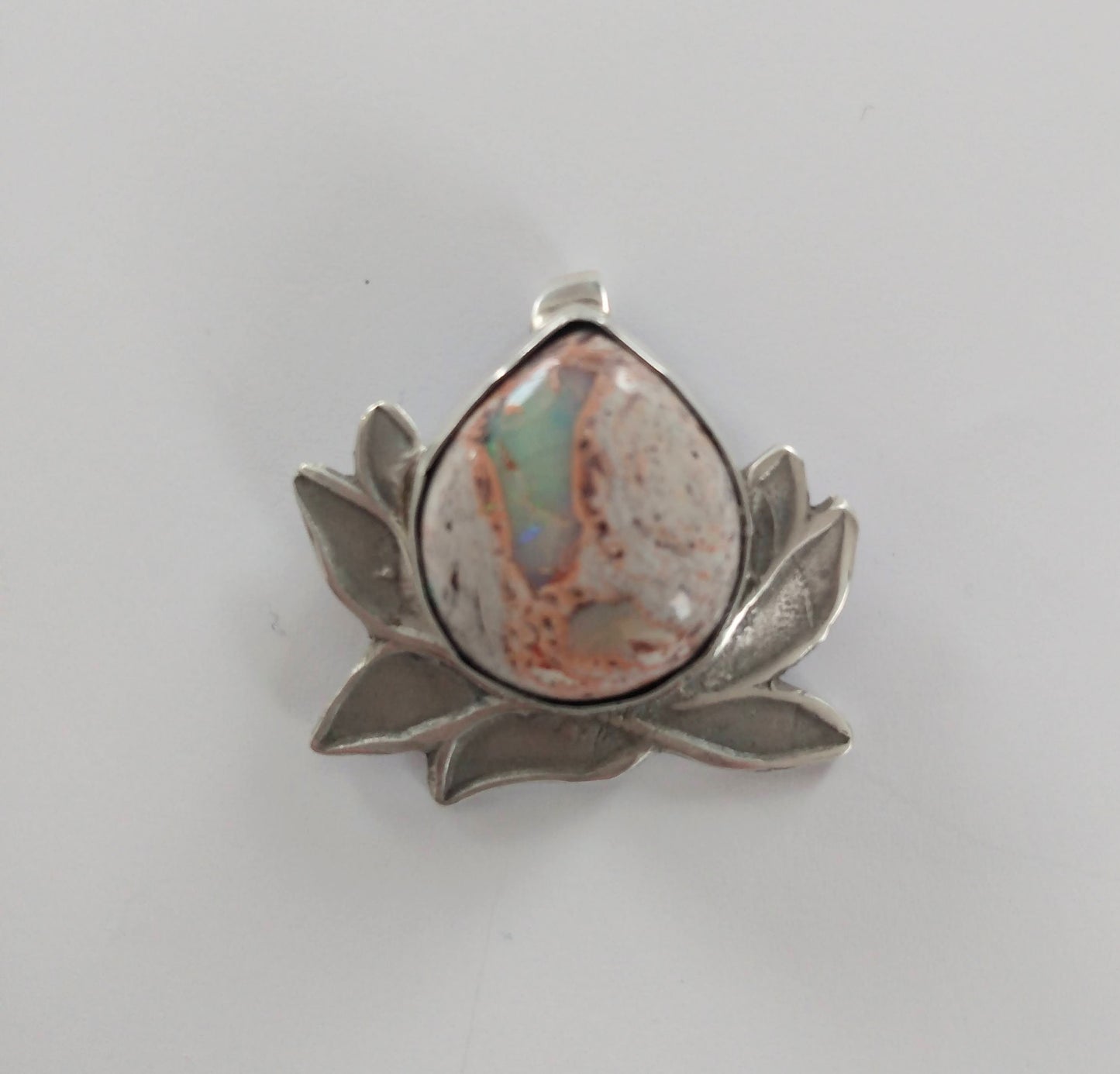 Pendant, Lotus with Opal