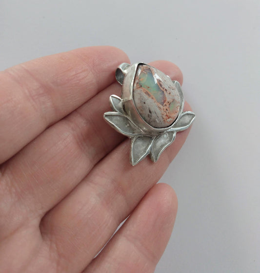 Pendant, Lotus with Opal