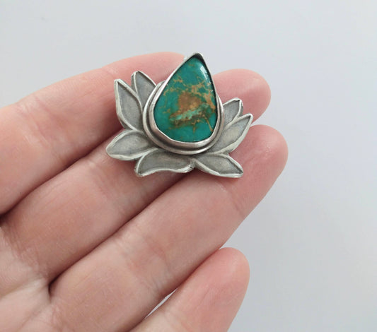 Pendant, Lotus with Turquoise