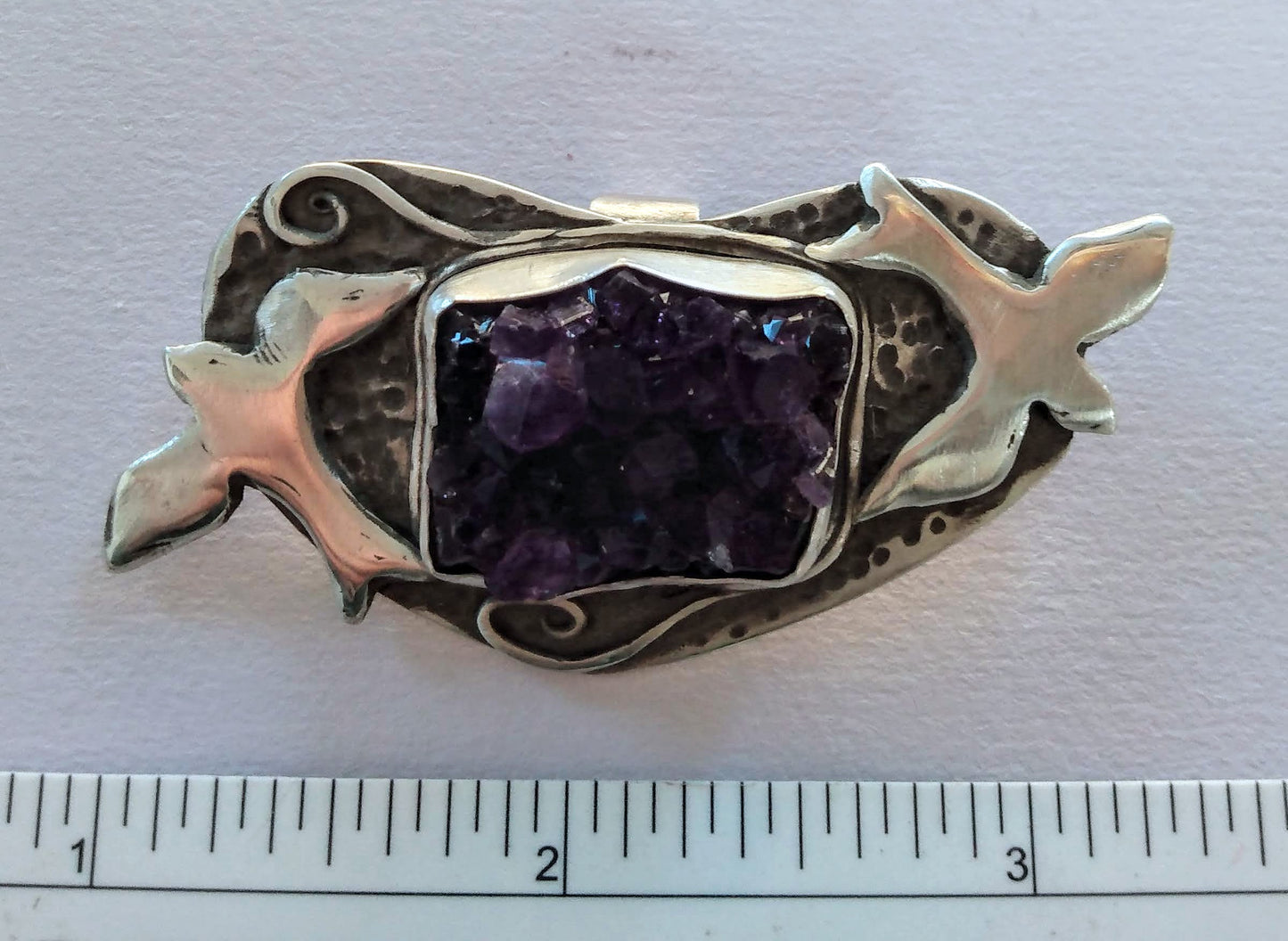 Pendant, Amethyst Love Birds