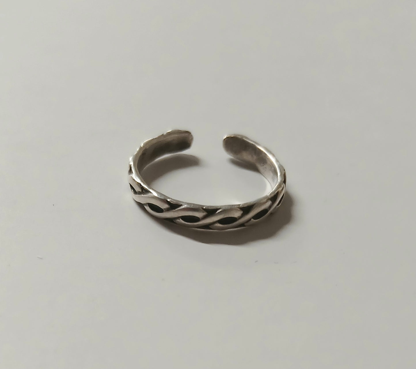 Toe Ring, braided sterling