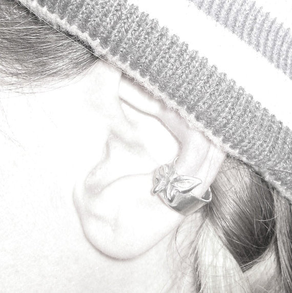 Ear Cuff - Butterfly in Rainbow Moonstone