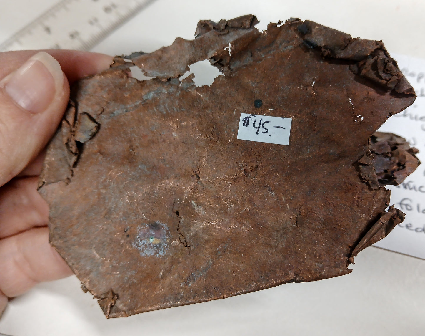 copper, native sheet