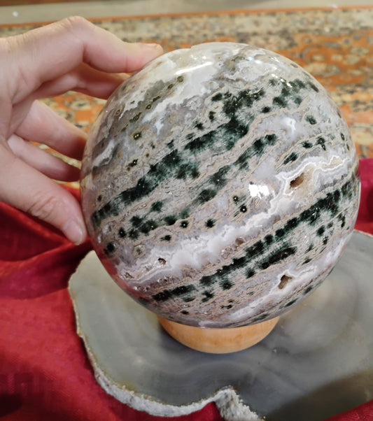 Sphere, ocean jasper