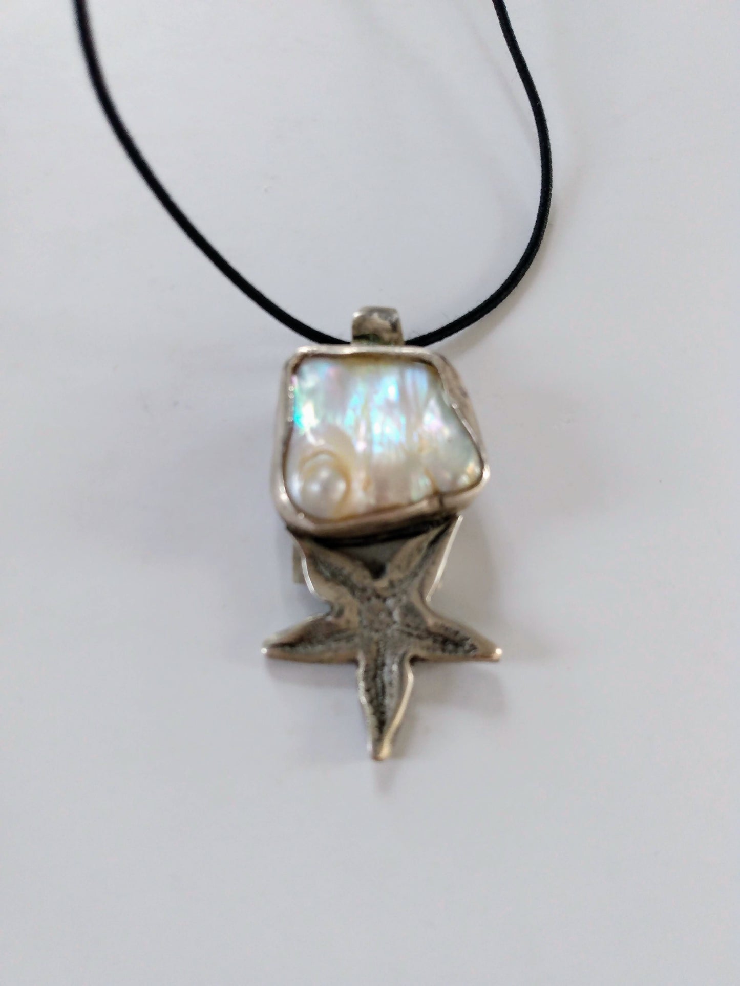 Pendant, Cascade freshwater pearl in sterling silver