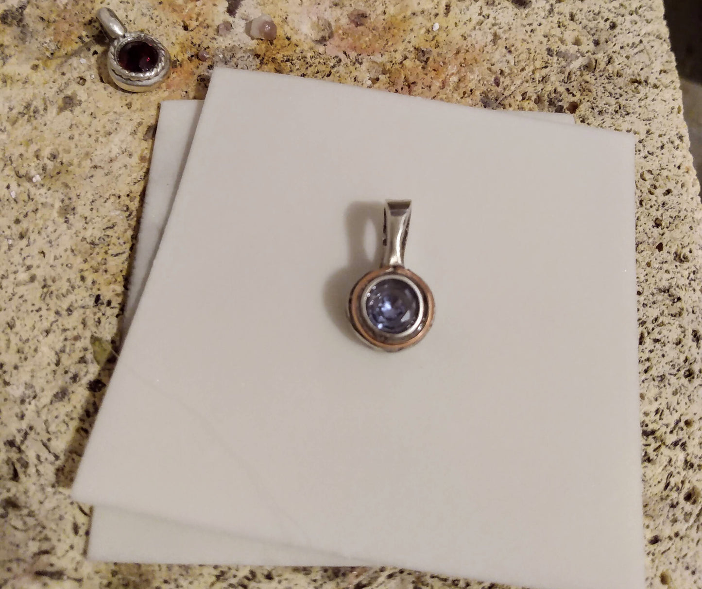 Pendant, Small Gem Setting in sterling silver