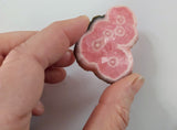 Rhodochrosite, Polished stalactite slice
