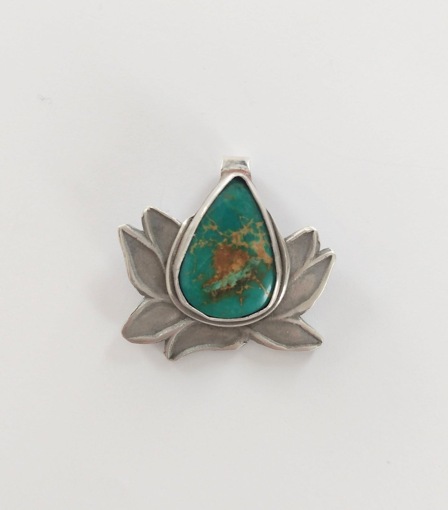 Pendant,  Lotus with Turquoise