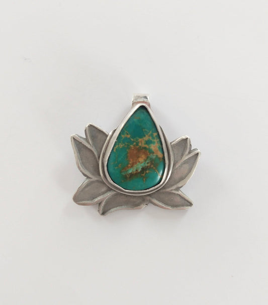 Pendant,  Lotus with Turquoise