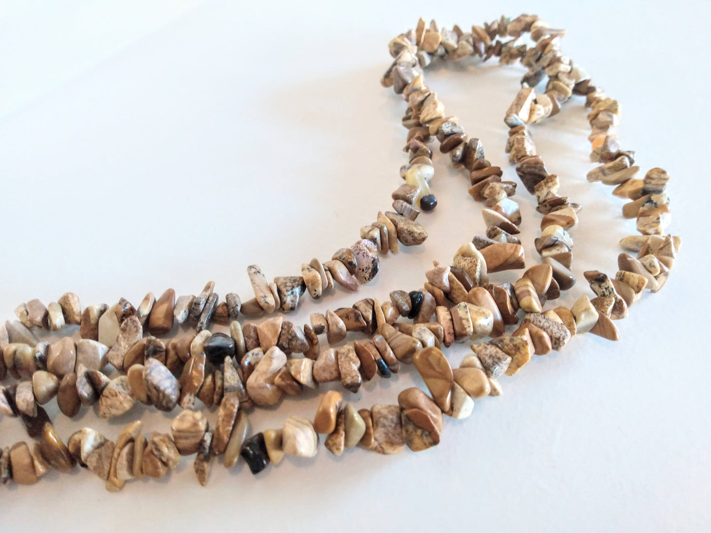 Bead strand, picture jasper chip necklace