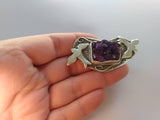 Pendant, Amethyst Love Birds