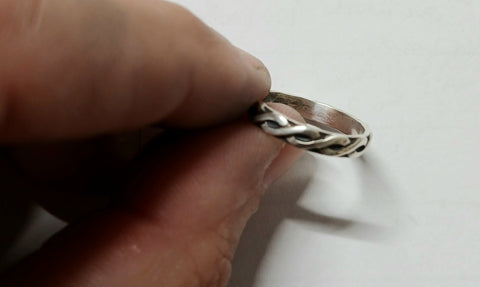Toe Ring, braided sterling