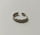 Toe Ring, braided sterling