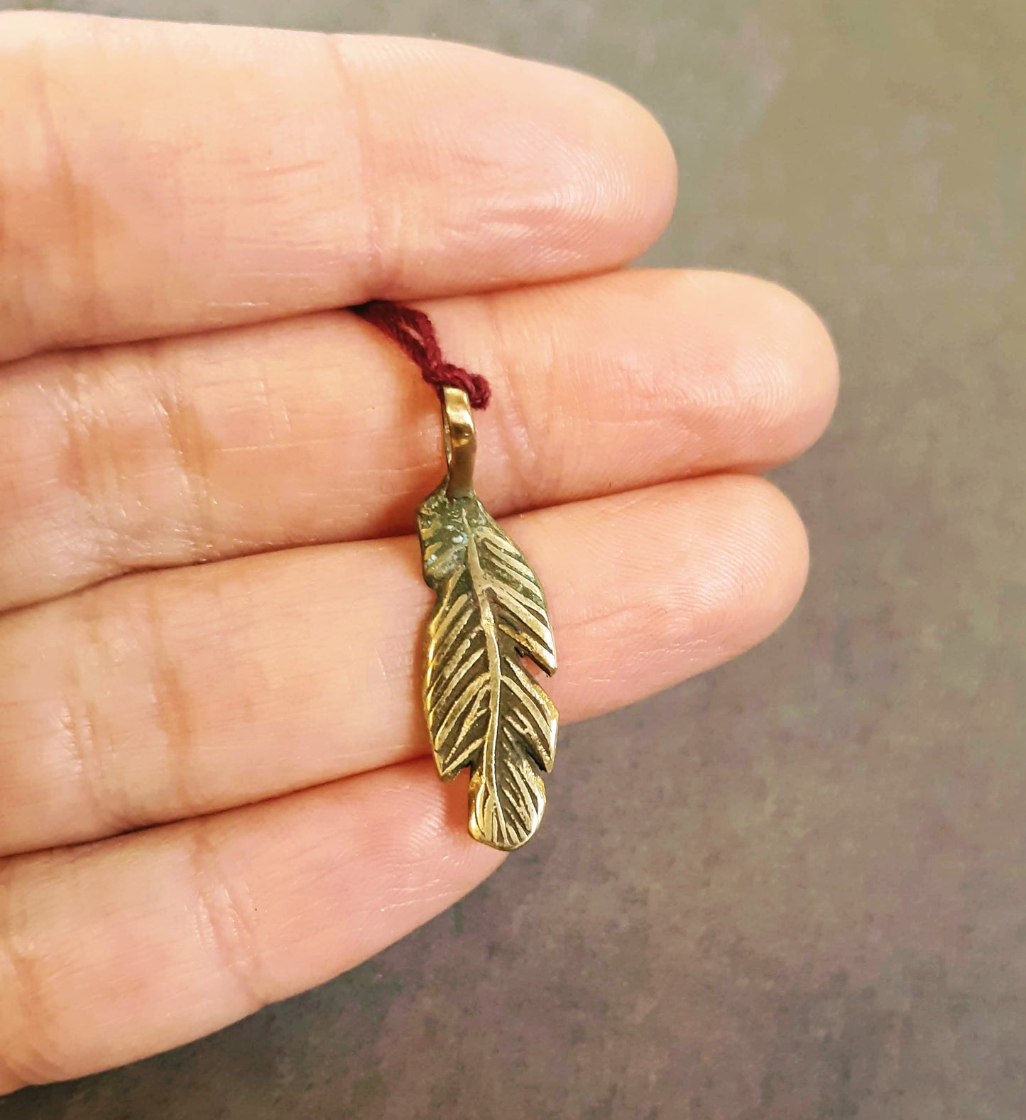 Pendant - Feather bronze