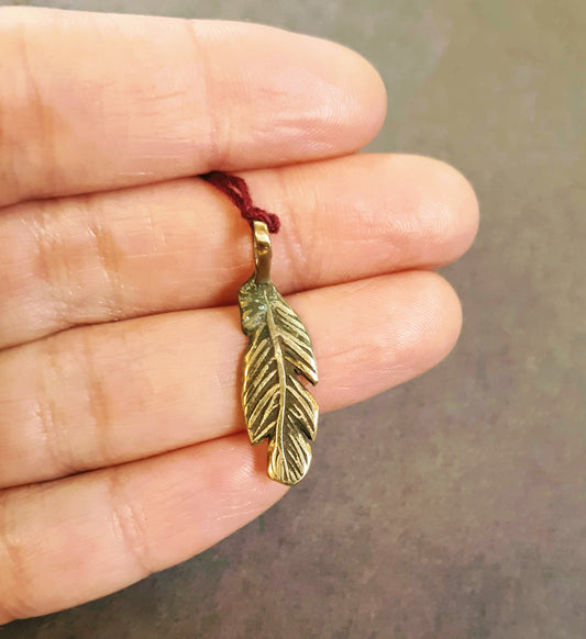Pendant - Feather bronze