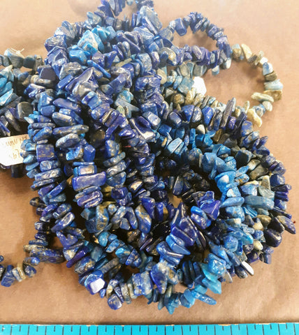Necklace - Lapis chip beads