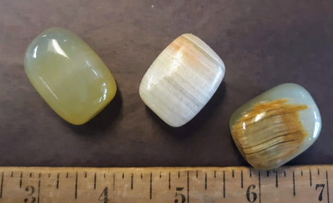Tumblestones - Calcite, Green banded