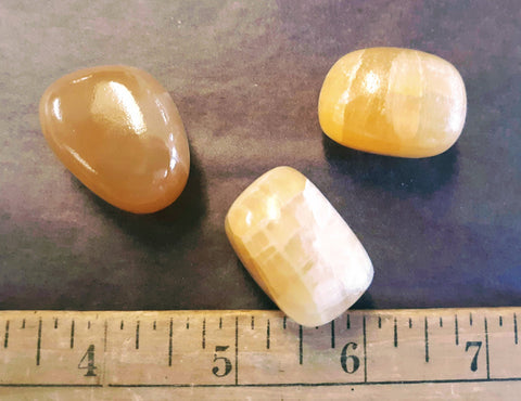 Tumblestones - Calcite, Honey/Orange