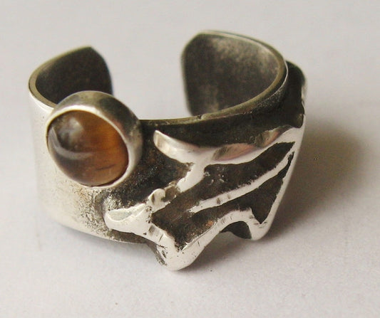 Earcuff - "Walk in the Woods" Oak Leaf & Tiger Eye