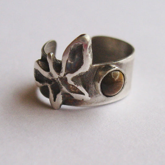 Ear Cuff Butterfly in Tiger Eye